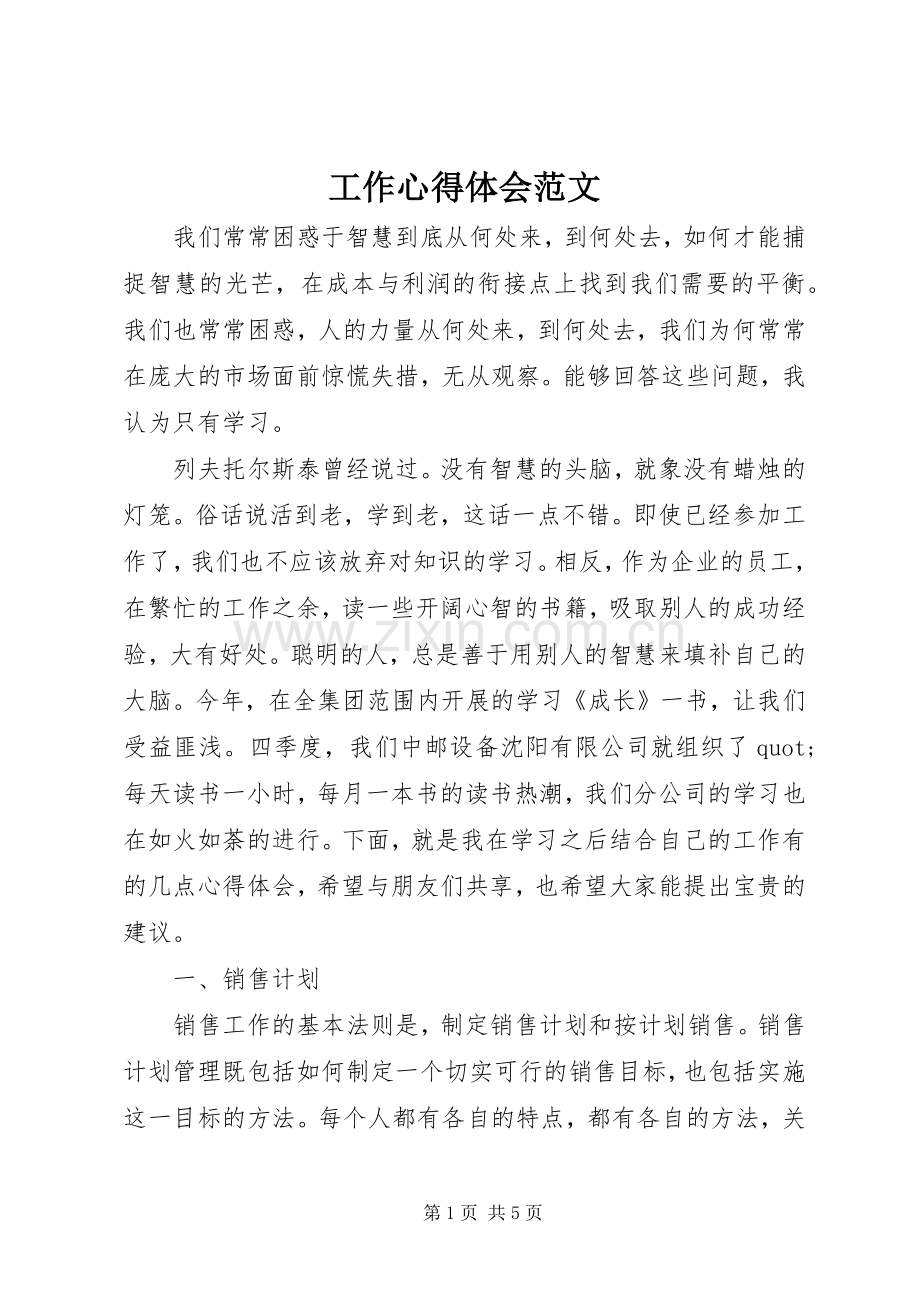 工作心得体会范文.docx_第1页