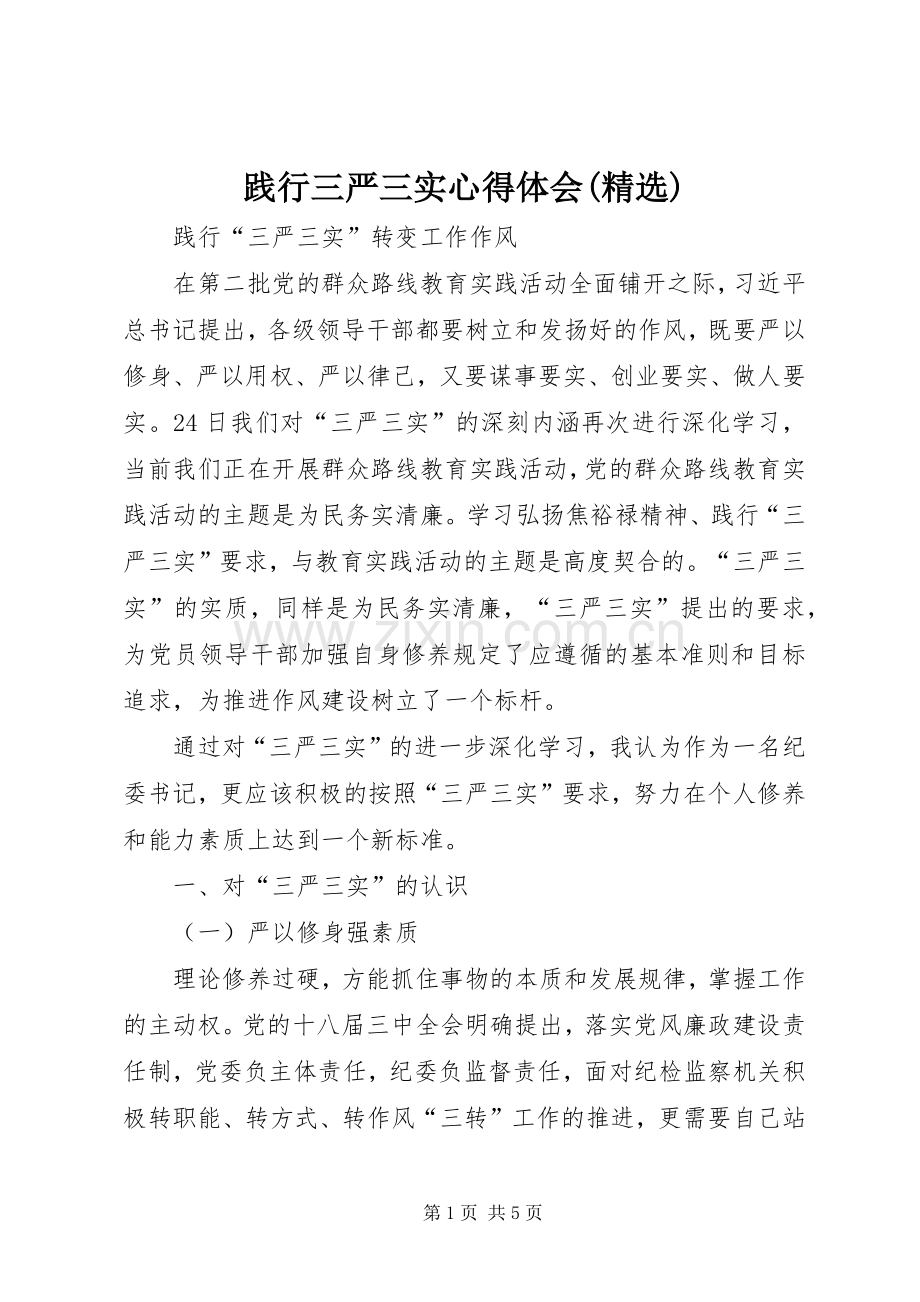 践行三严三实心得体会().docx_第1页