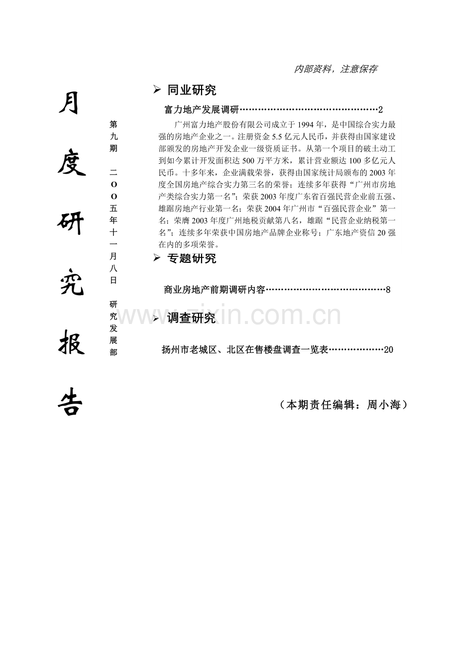 富力地产发展调研&商业房地产前期调研内容.docx_第1页