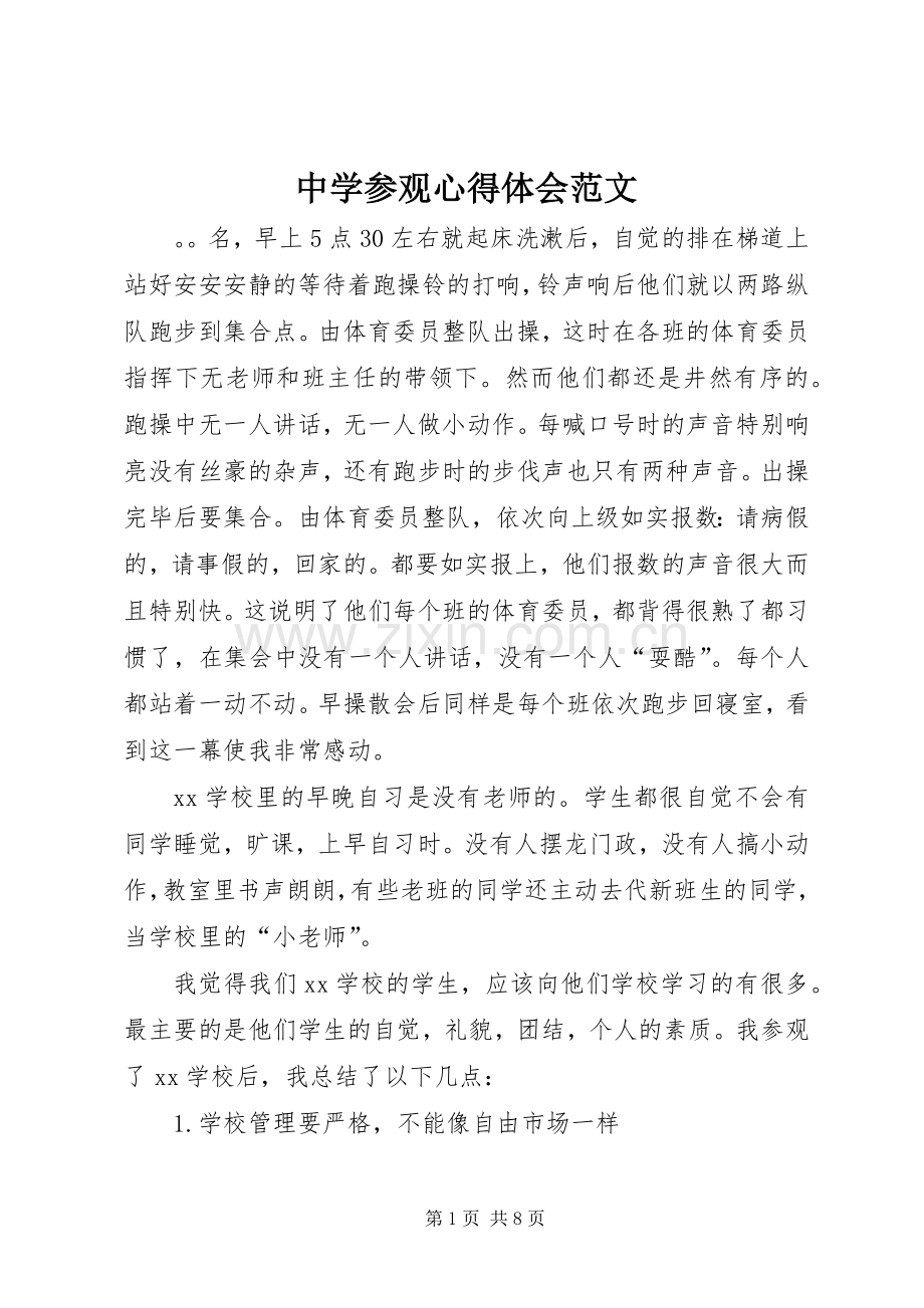 中学参观心得体会范文.docx_第1页