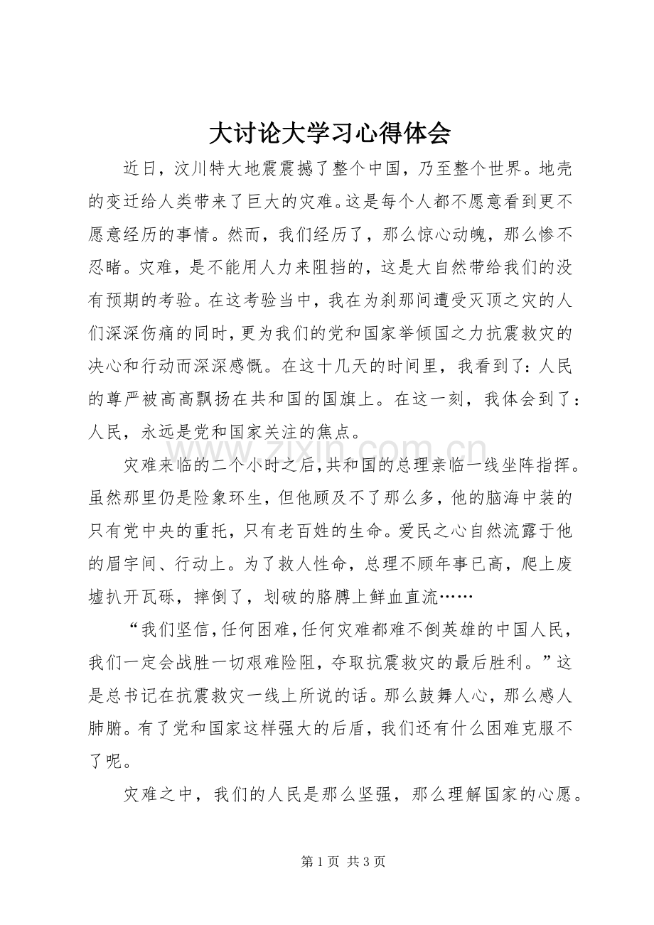 大讨论大学习心得体会.docx_第1页