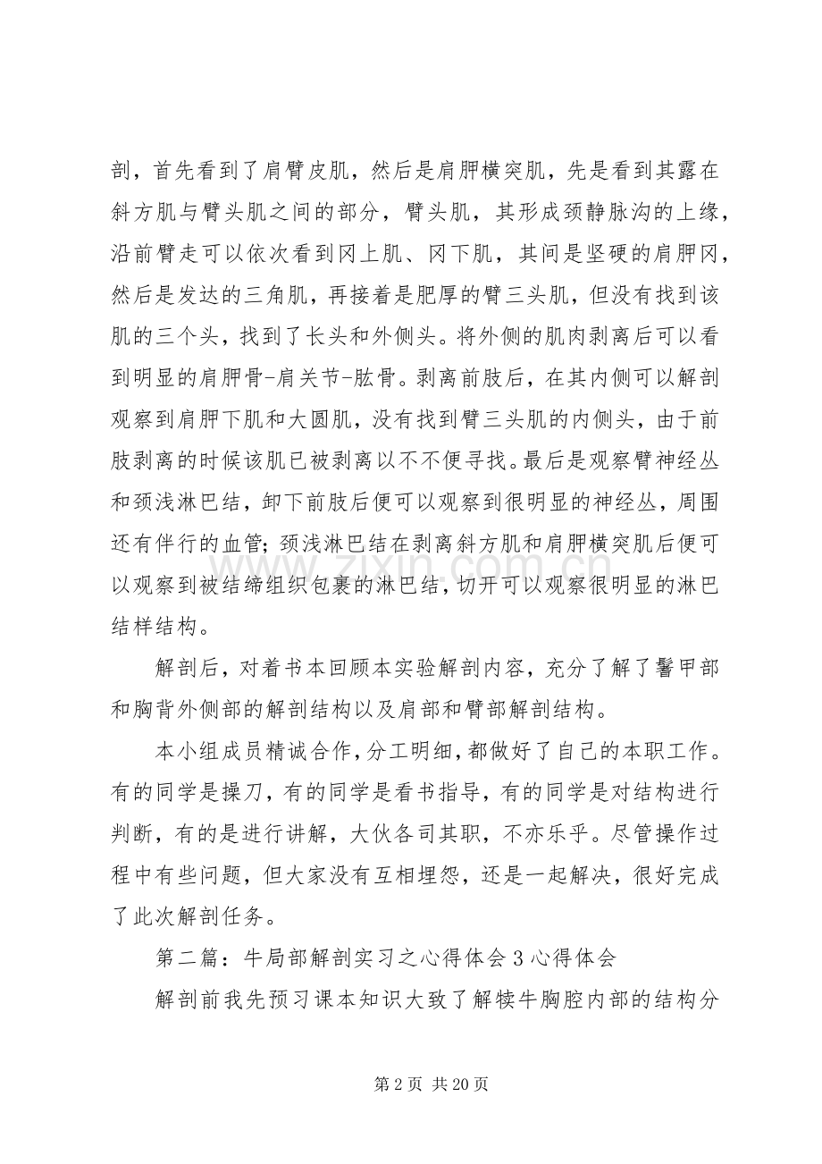 牛局部解剖实习之心得体会1.docx_第2页