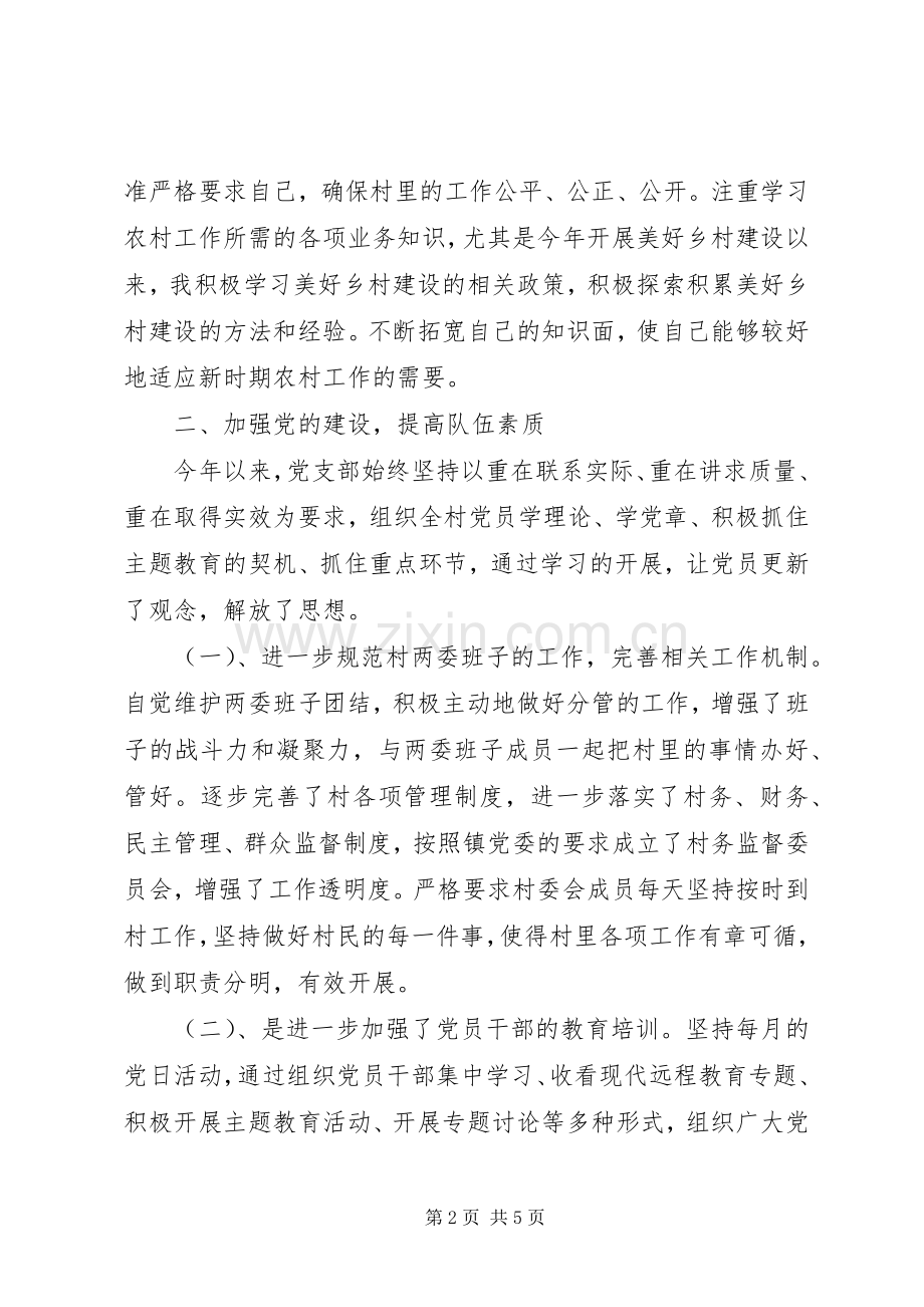 XX年某村党总支书记述职述廉报告.docx_第2页