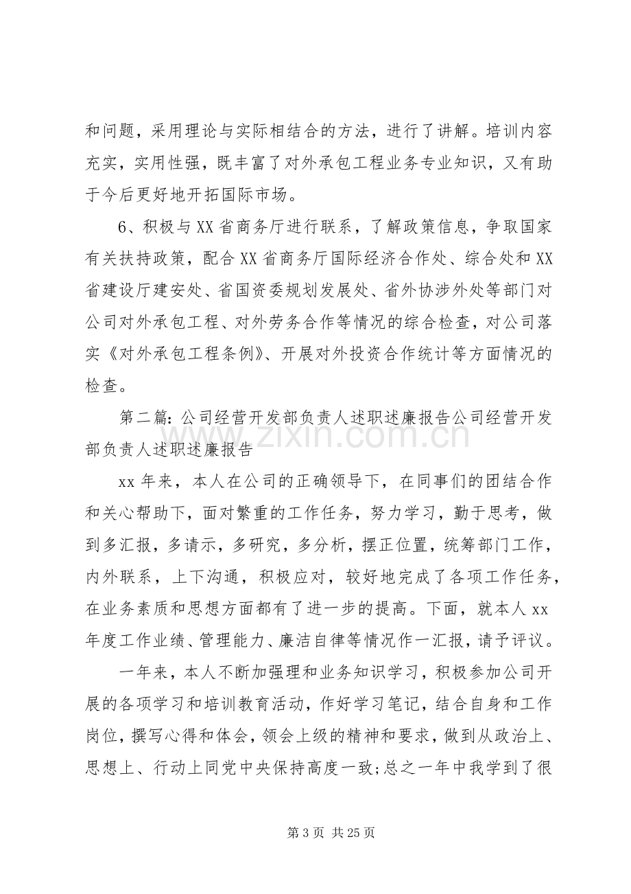 公司经营开发部负责人述职述廉报告.docx_第3页