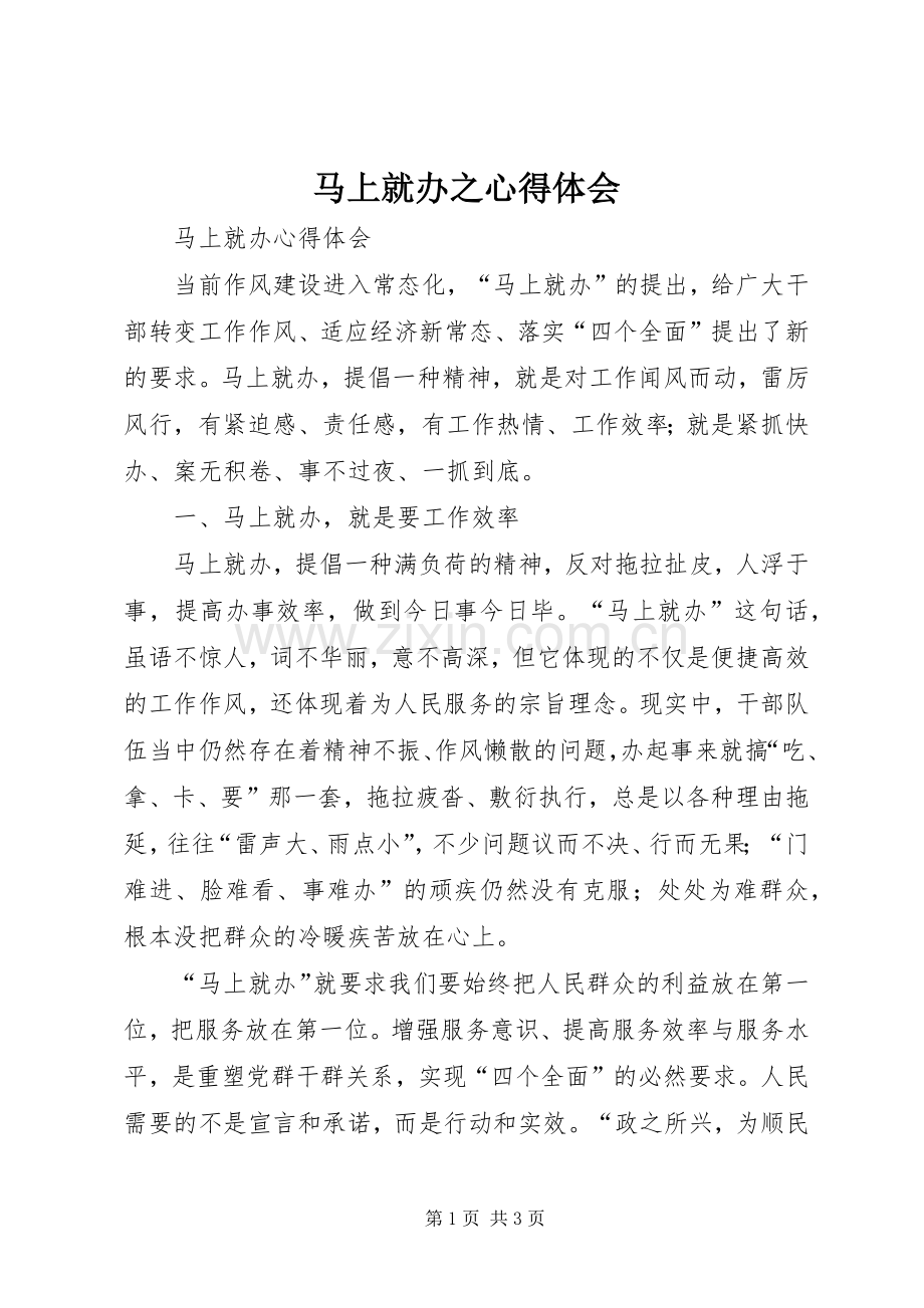 马上就办之心得体会.docx_第1页