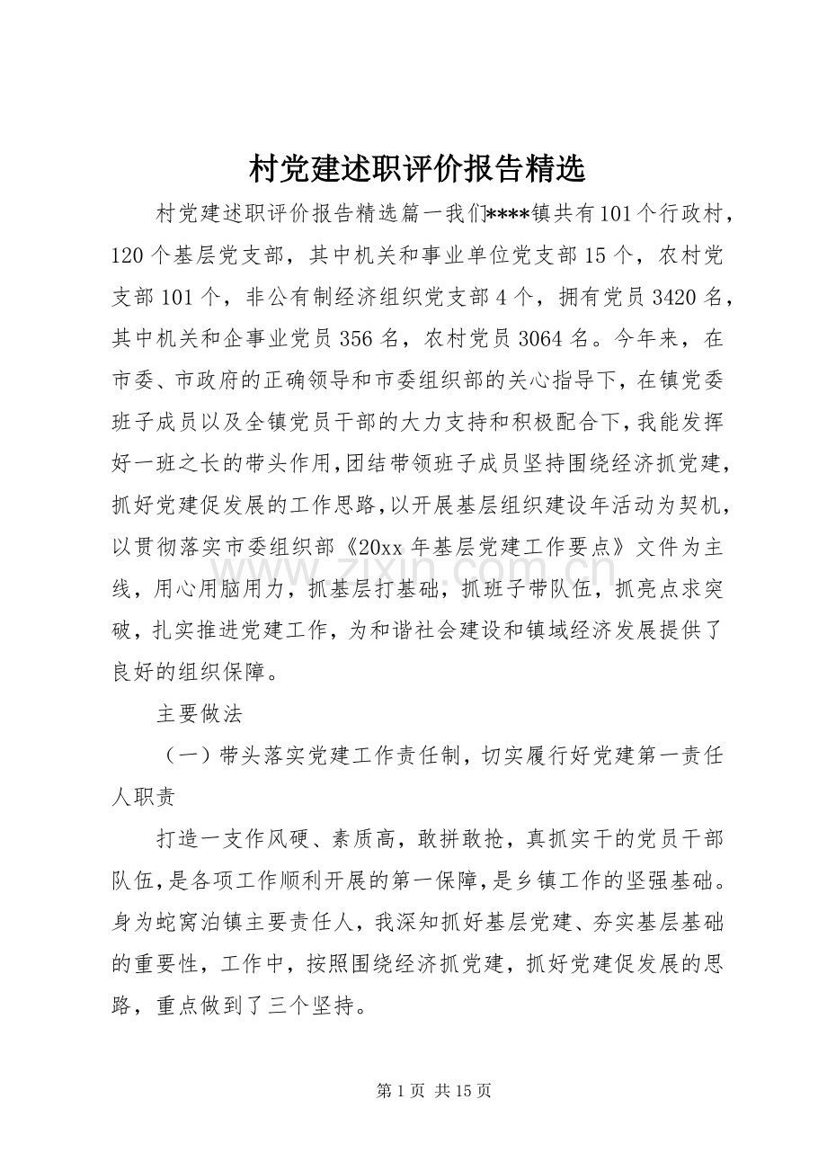 村党建述职评价报告.docx_第1页