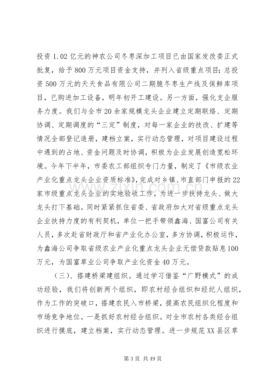 年度市委农工部领导班子述职报告.docx_第3页