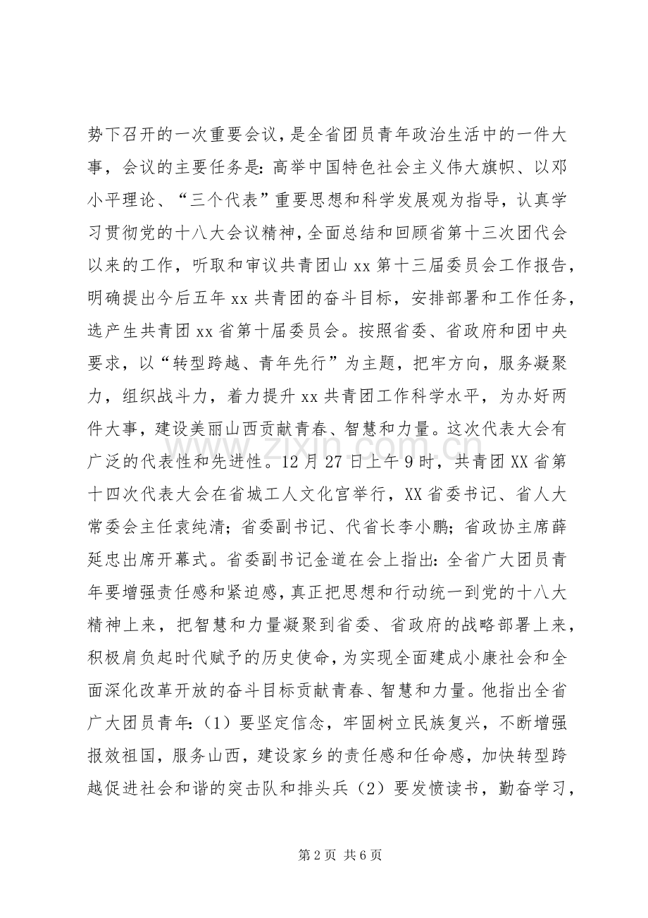 参加共青团代表大会心得体会.docx_第2页