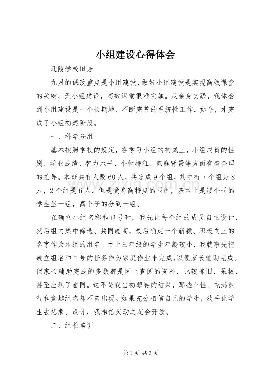 小组建设心得体会.docx_第1页