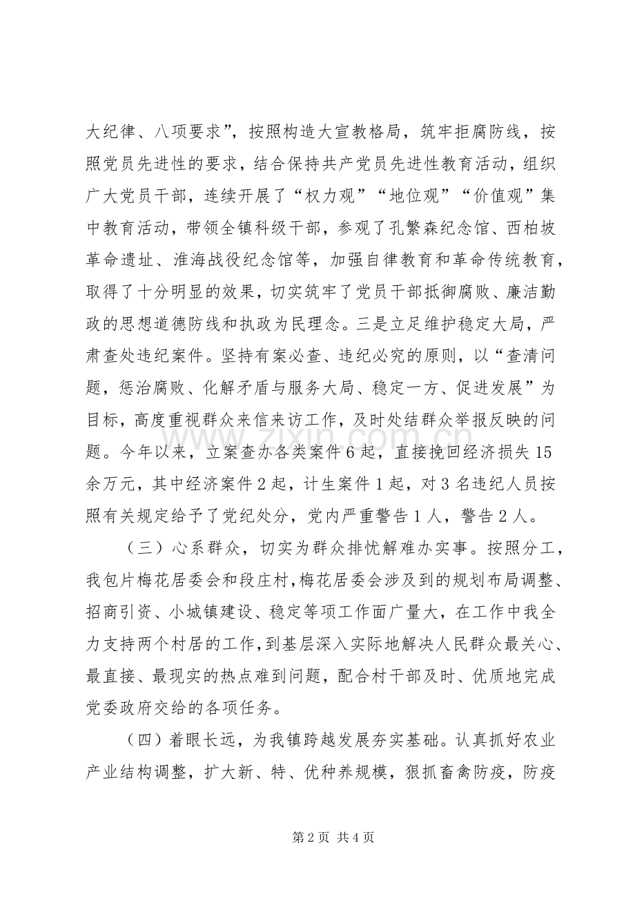 分管政工、农业、纪检、检察工作党委副书记、纪委书记述职报告.docx_第2页