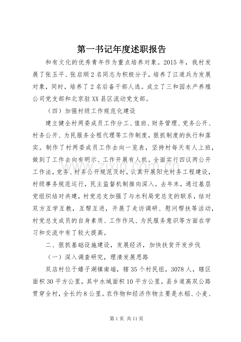 第一书记年度述职报告.docx_第1页