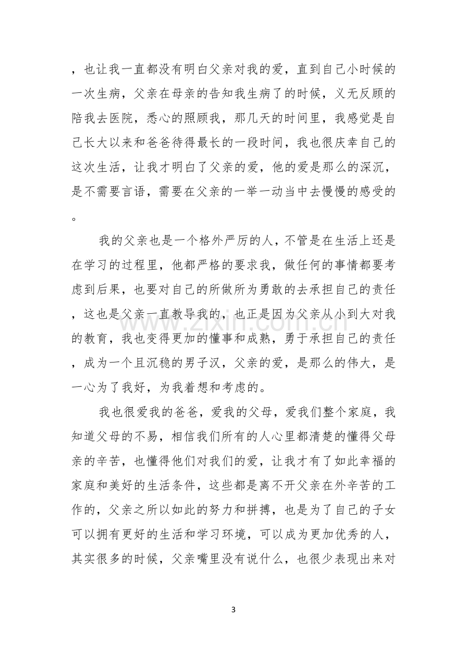 有关父亲节感恩父亲的演讲稿范文八篇.docx_第3页