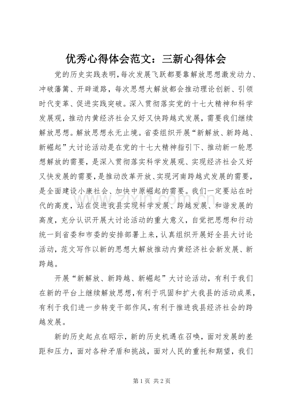 优秀心得体会范文：三新心得体会.docx_第1页