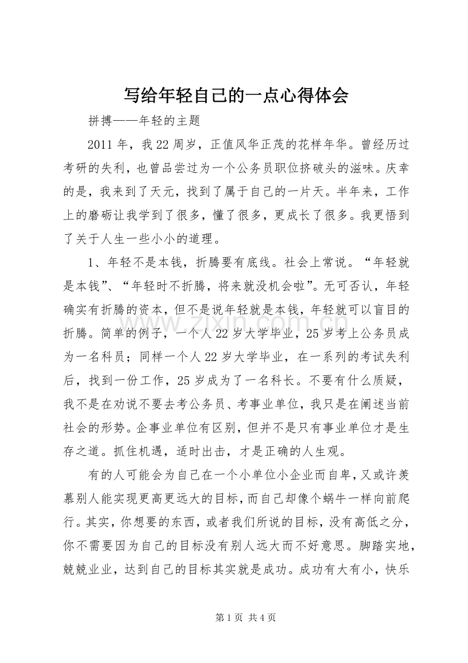 写给年轻自己的一点心得体会.docx_第1页