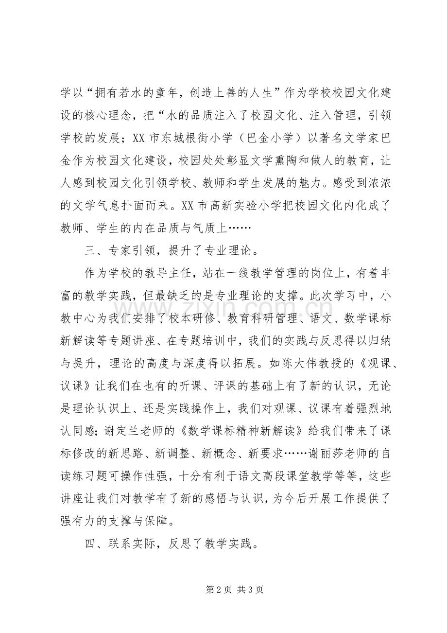 参加示范小学教导主任研修班学习体会.docx_第2页