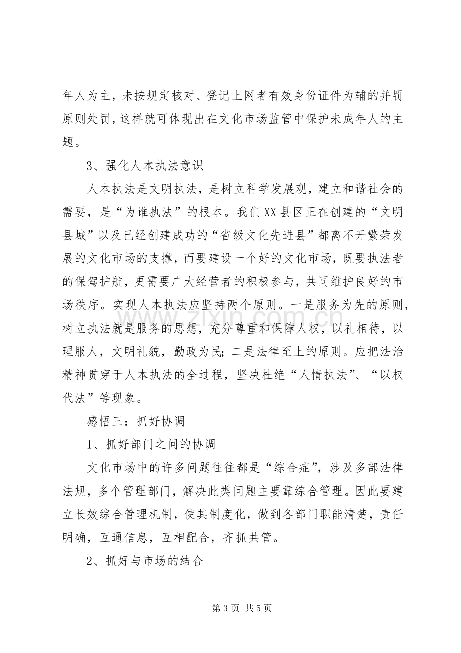 文化执法驻队交流学习心得.docx_第3页