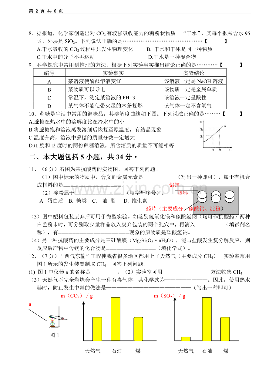 2011安徽化学中考试题参考答案及评分标准.doc_第2页