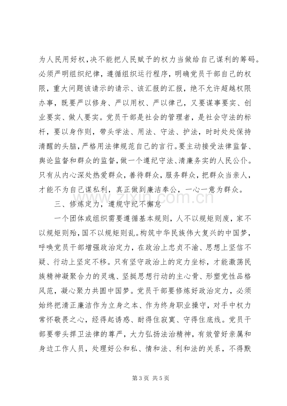 XX年守纪律讲规矩学习心得.docx_第3页