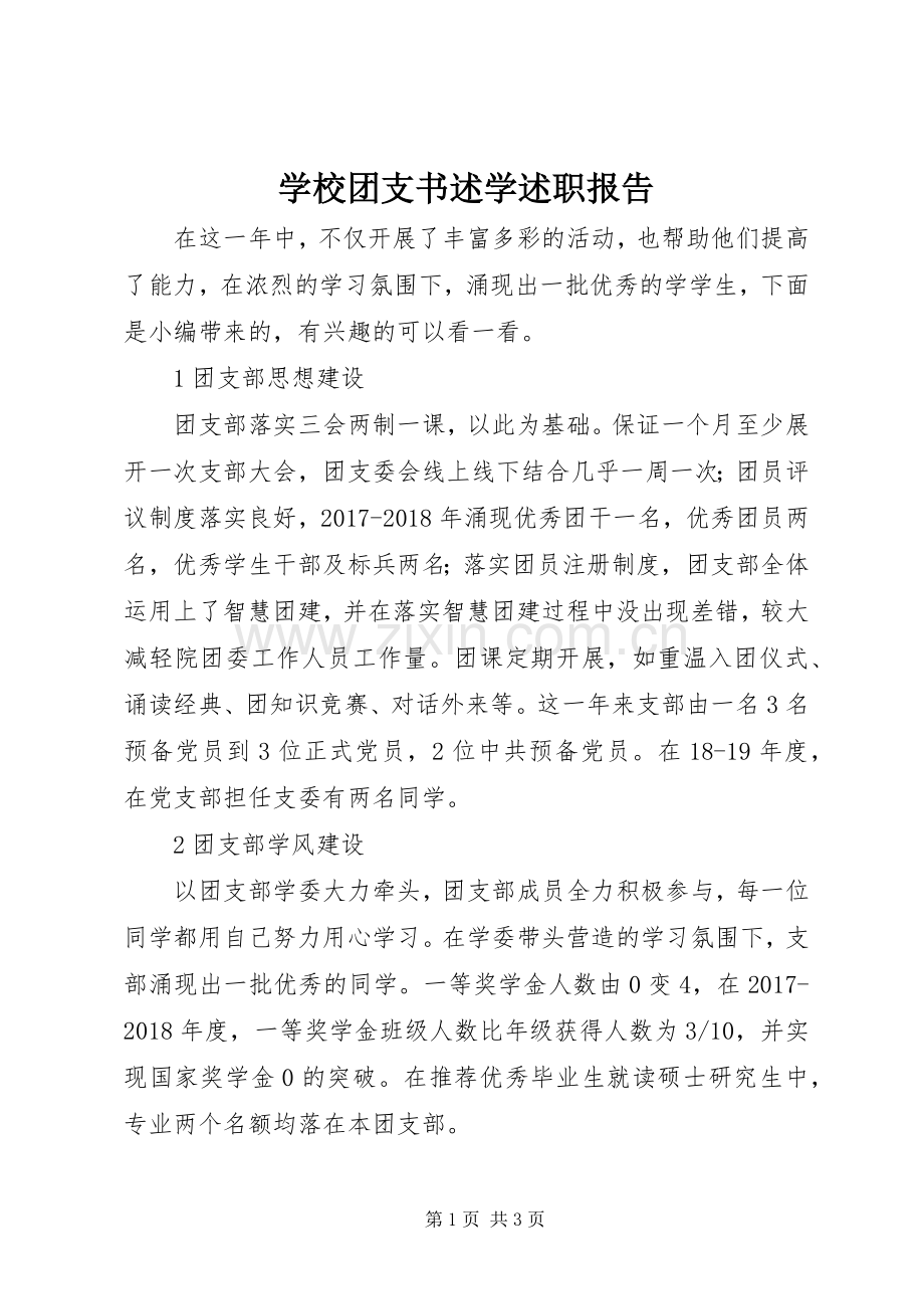 学校团支书述学述职报告.docx_第1页