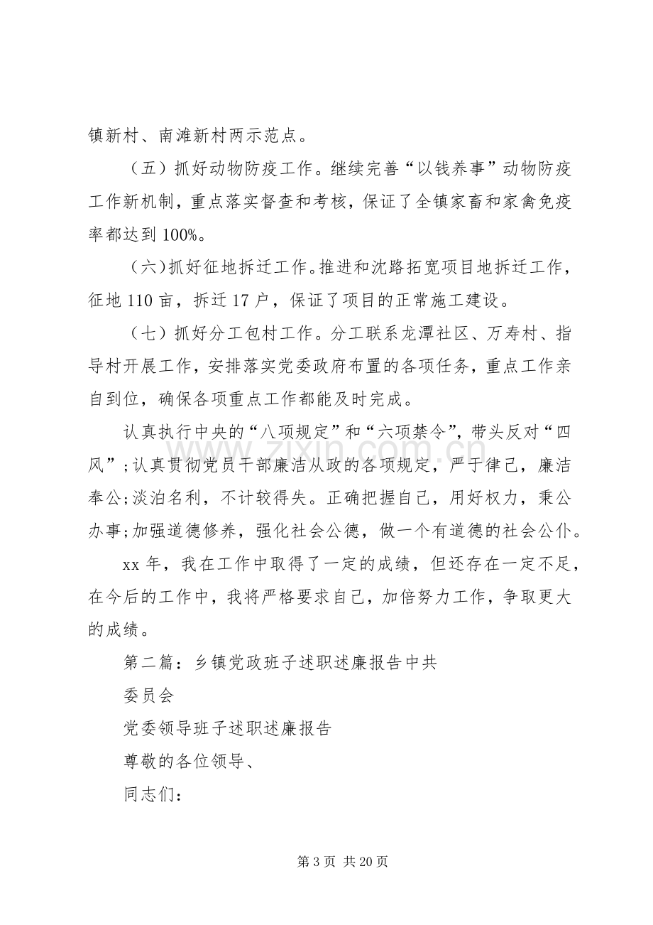 乡镇党政班子述职述廉报告5篇.docx_第3页