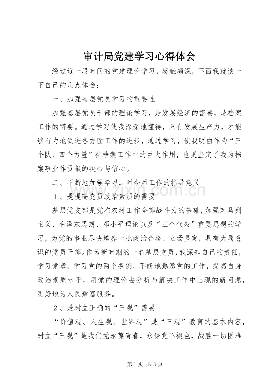 审计局党建学习心得体会.docx_第1页