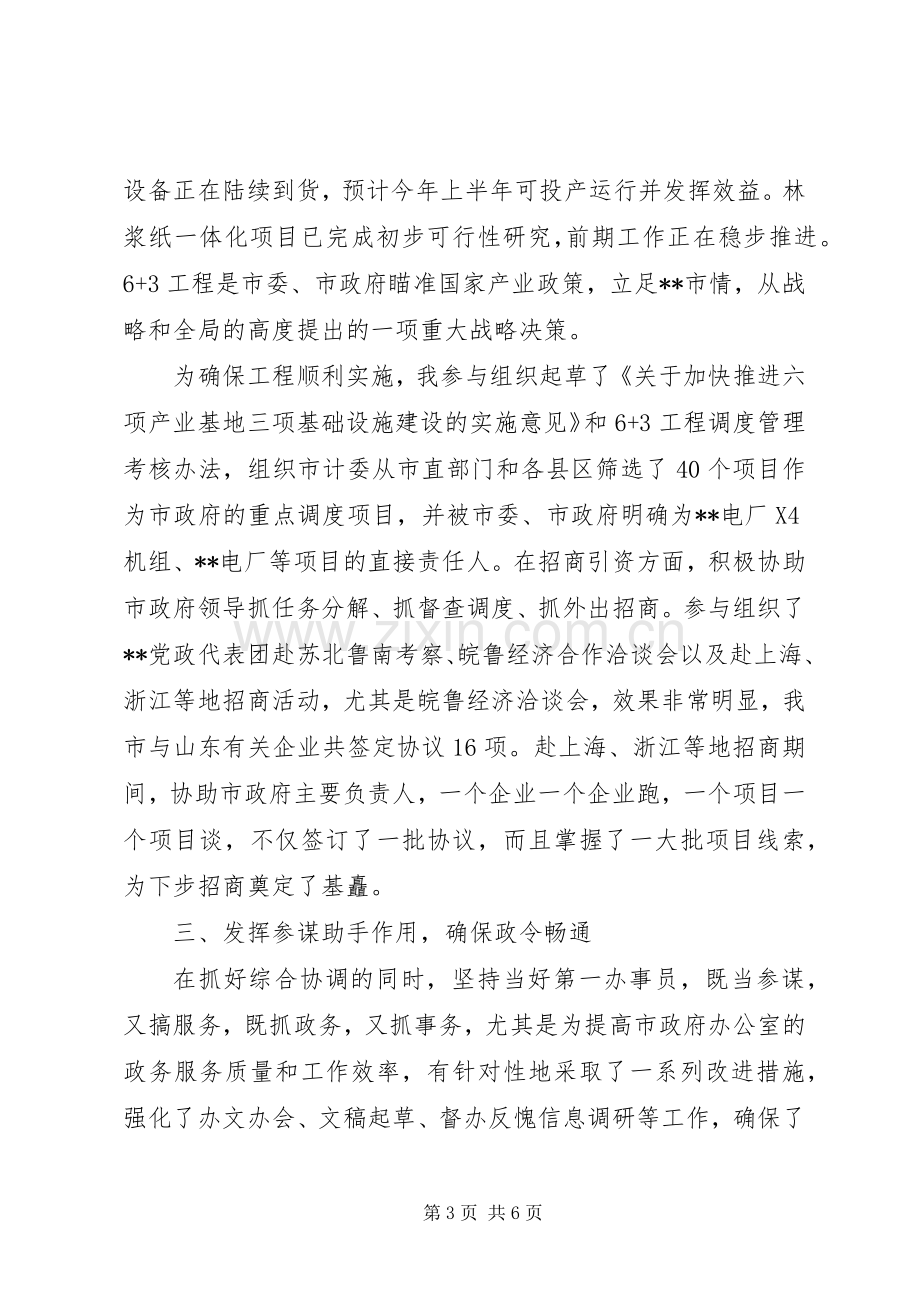 述职报告范文：政府秘书长的述职述廉报告.docx_第3页