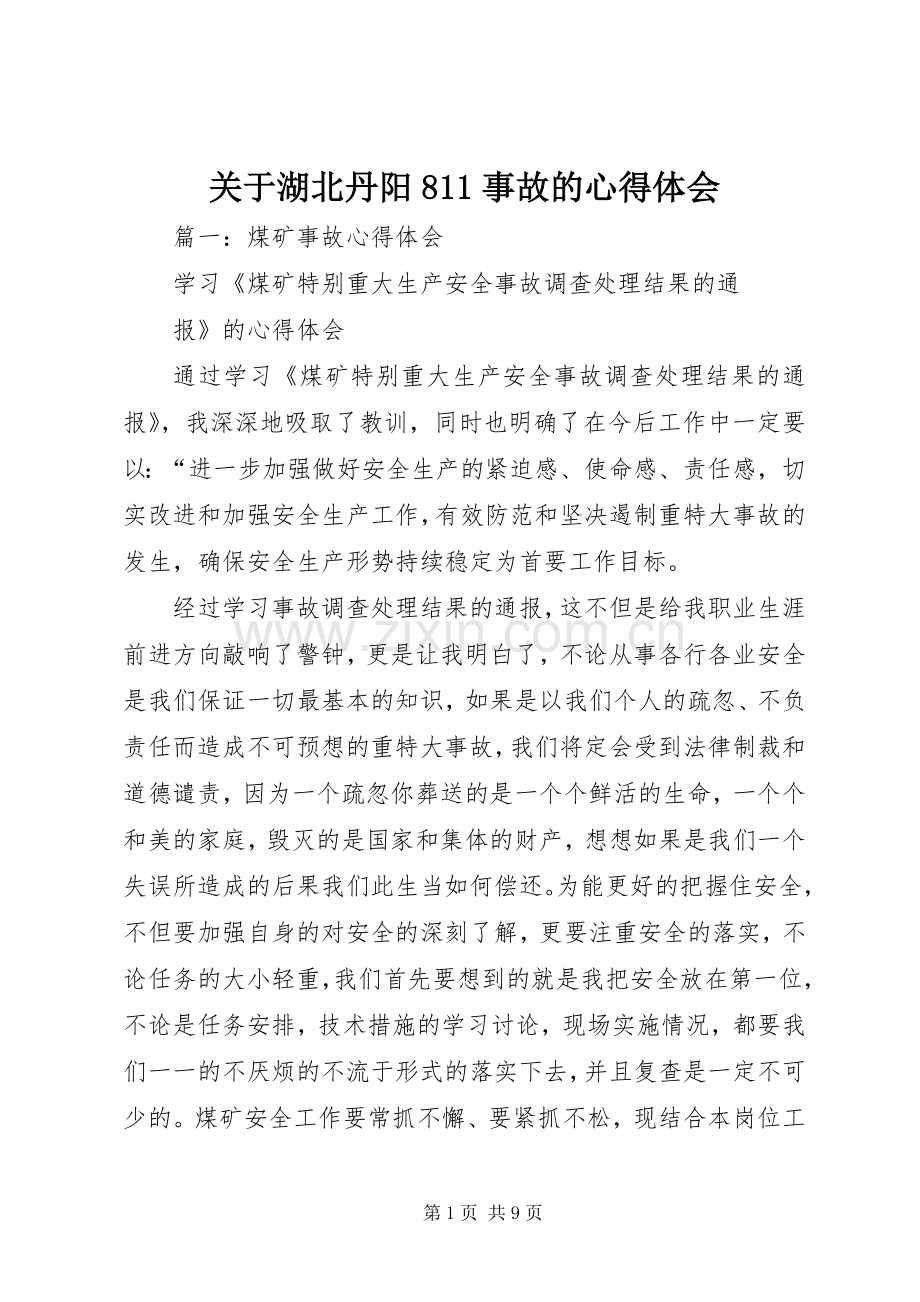 关于湖北丹阳811事故的心得体会.docx_第1页