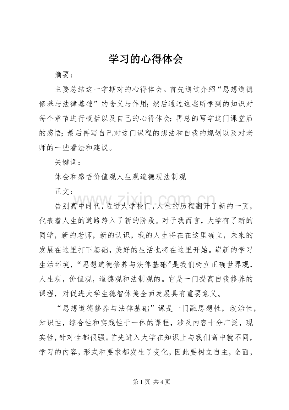 学习的心得体会.docx_第1页