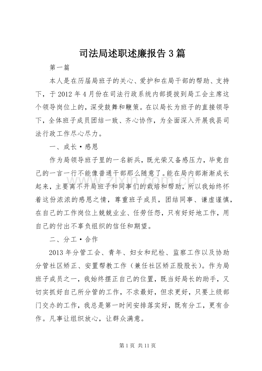 司法局述职述廉报告3篇.docx_第1页