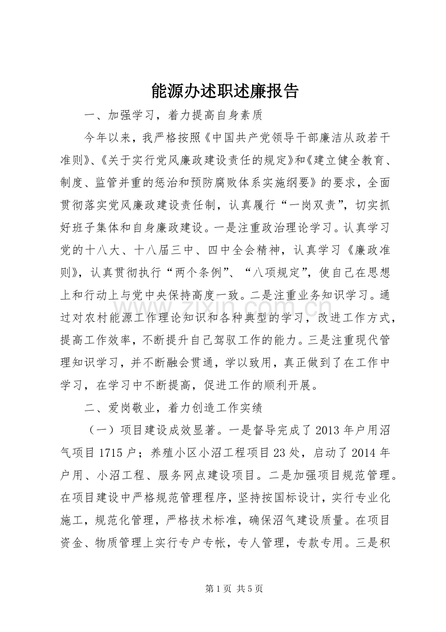 能源办述职述廉报告.docx_第1页