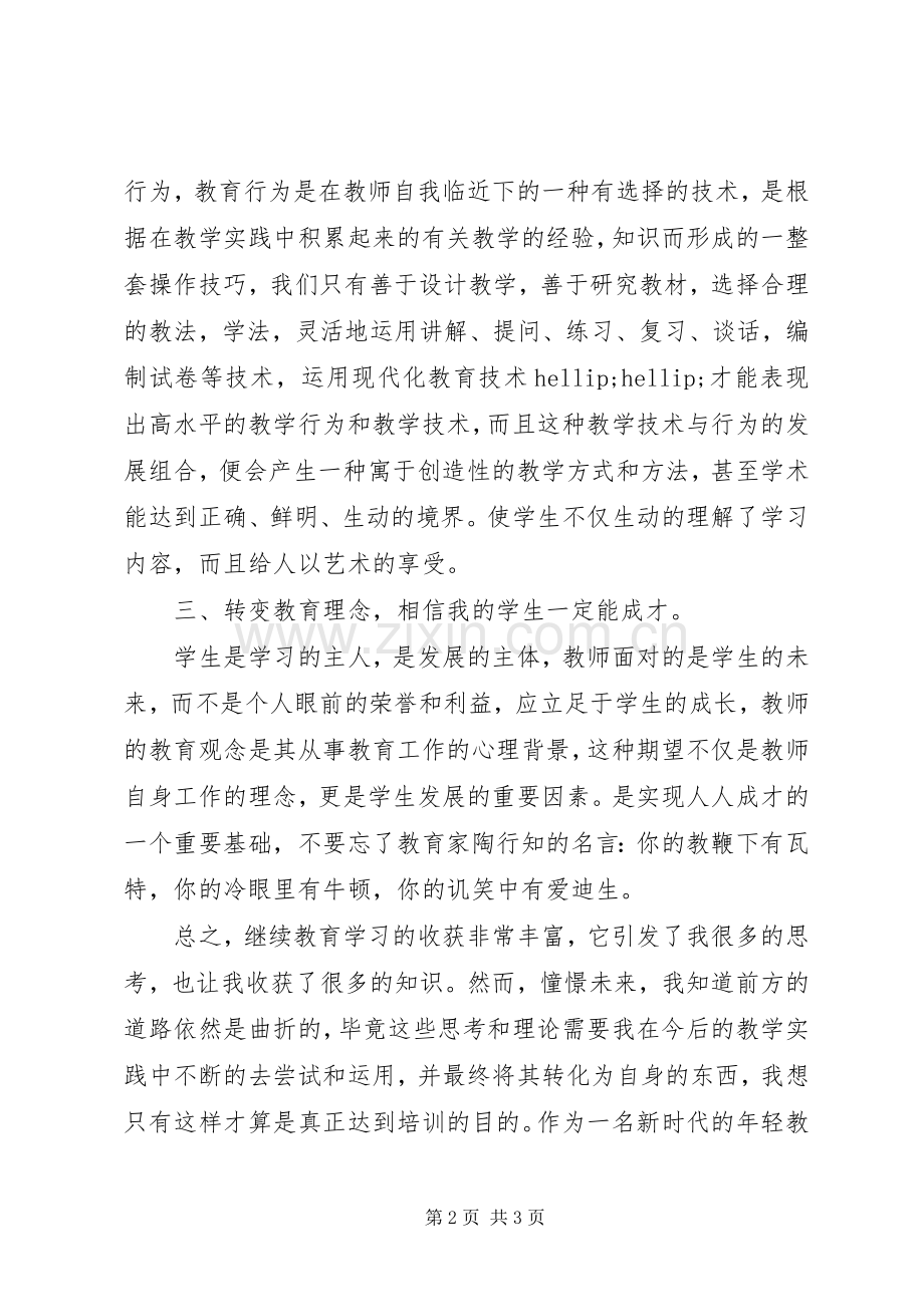 XX年继续教育学习心得体会范本.docx_第2页