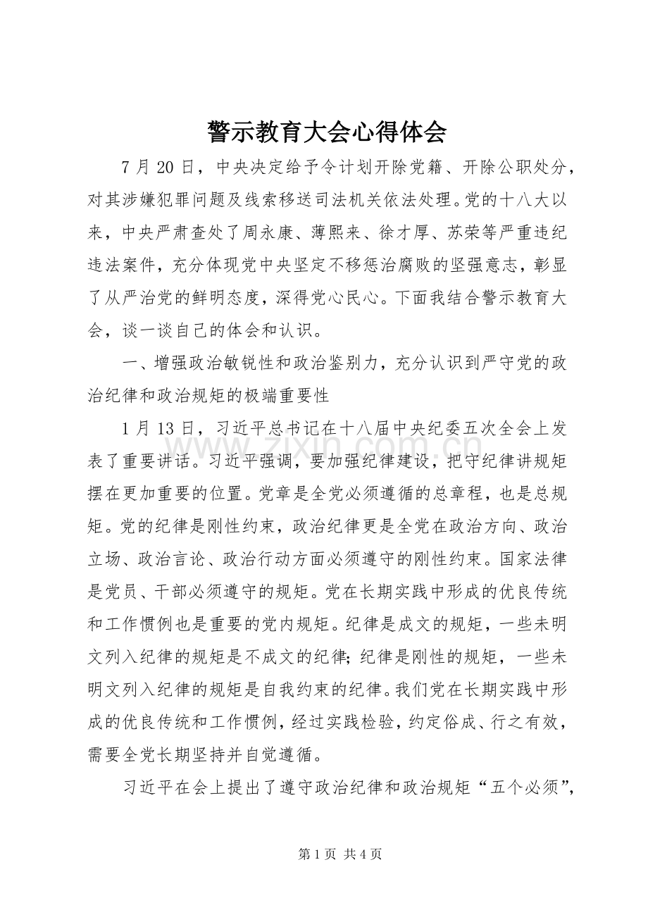 警示教育大会心得体会.docx_第1页