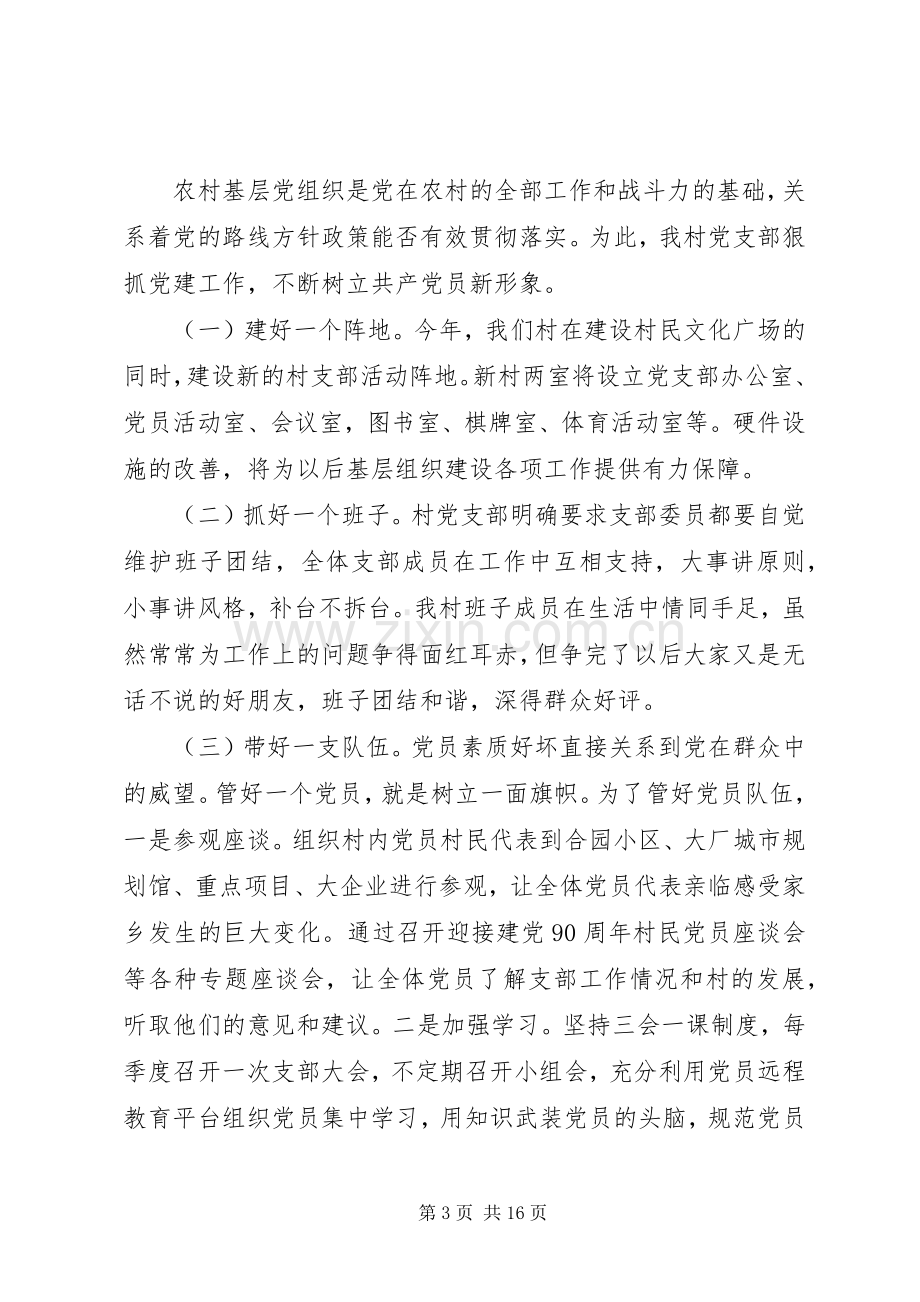 XX年村党支部书记抓党建工作述职报告.docx_第3页