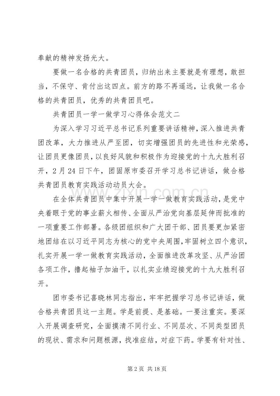 共青团员一学一做学习心得体会范文.docx_第2页