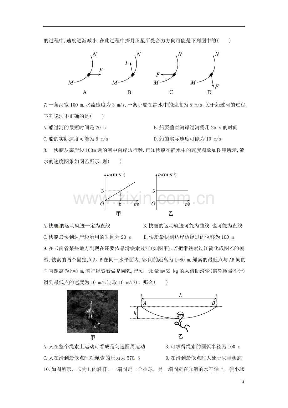 河北省邯郸市临漳县第一中学高一物理周练2.doc_第2页