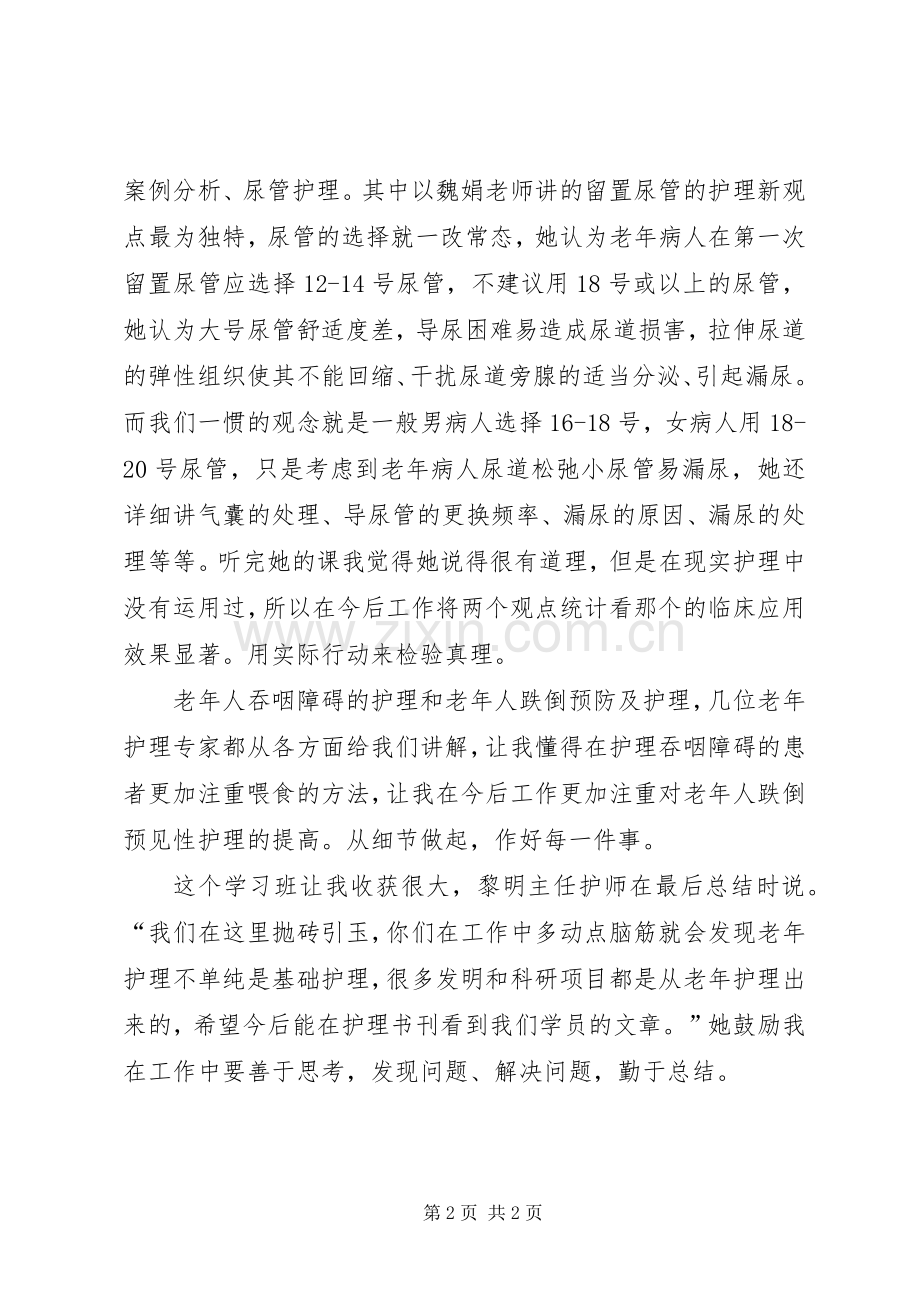 《老年专科护理实践培训班》学习心得.docx_第2页