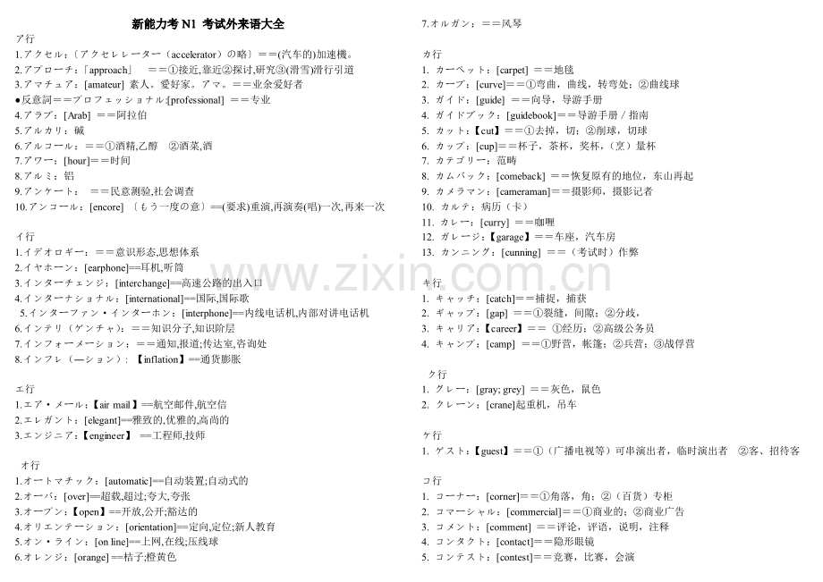 日语N1常考外来语.pdf_第1页