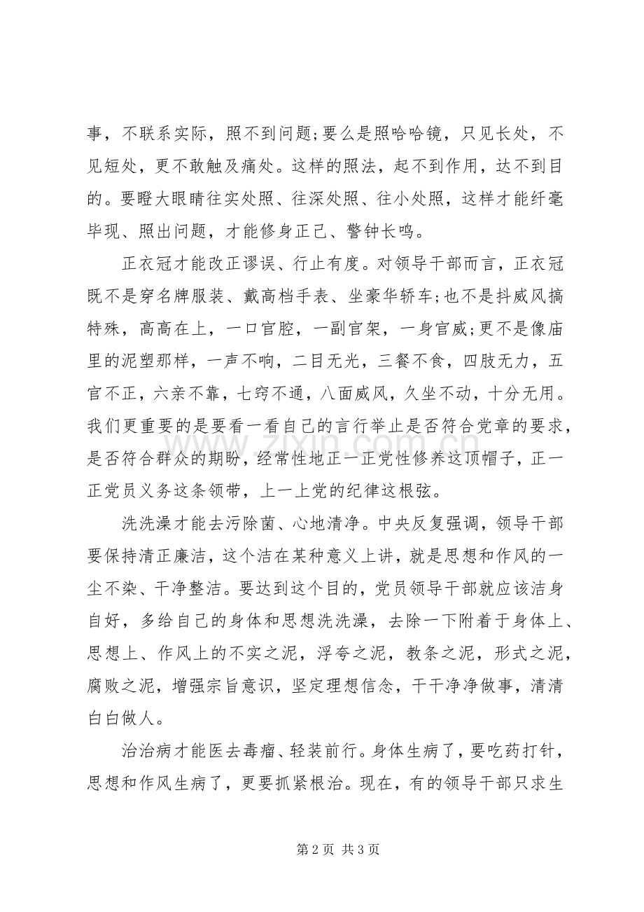 党员干部照镜子正衣冠洗洗澡治治病心得体会.docx_第2页