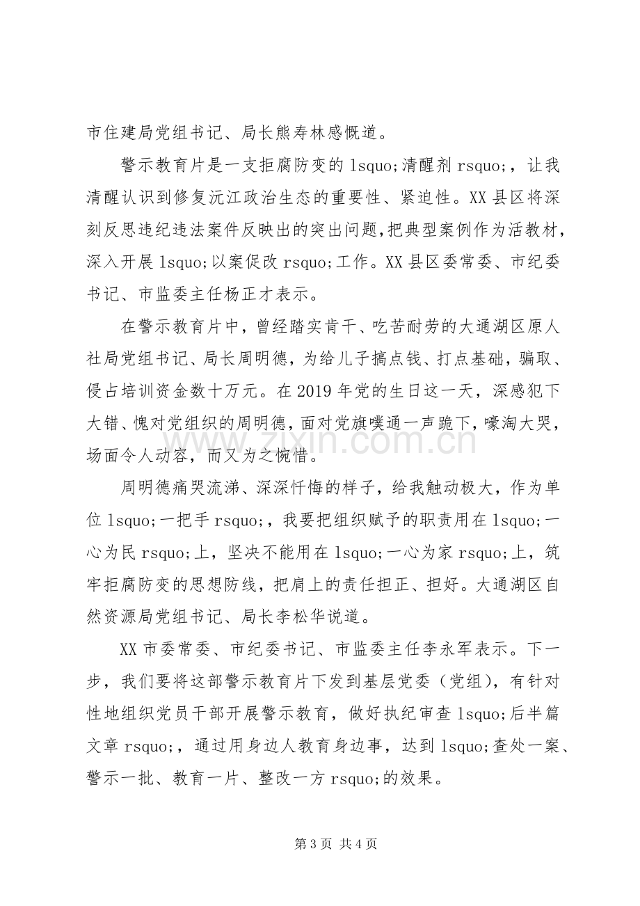 20XX年警示教育片《不可触碰的底线2》观后感心得.docx_第3页