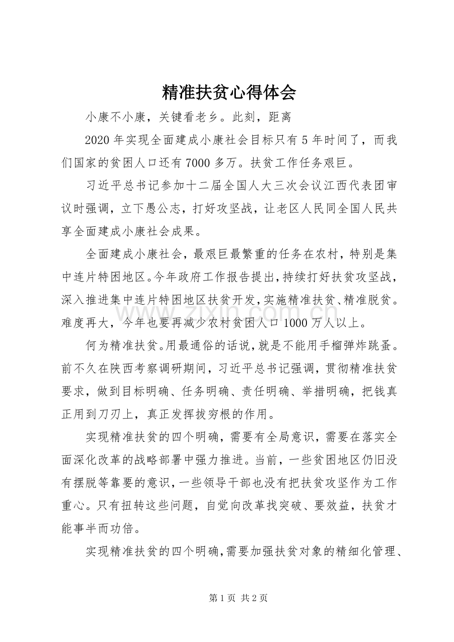 精准扶贫心得体会.docx_第1页