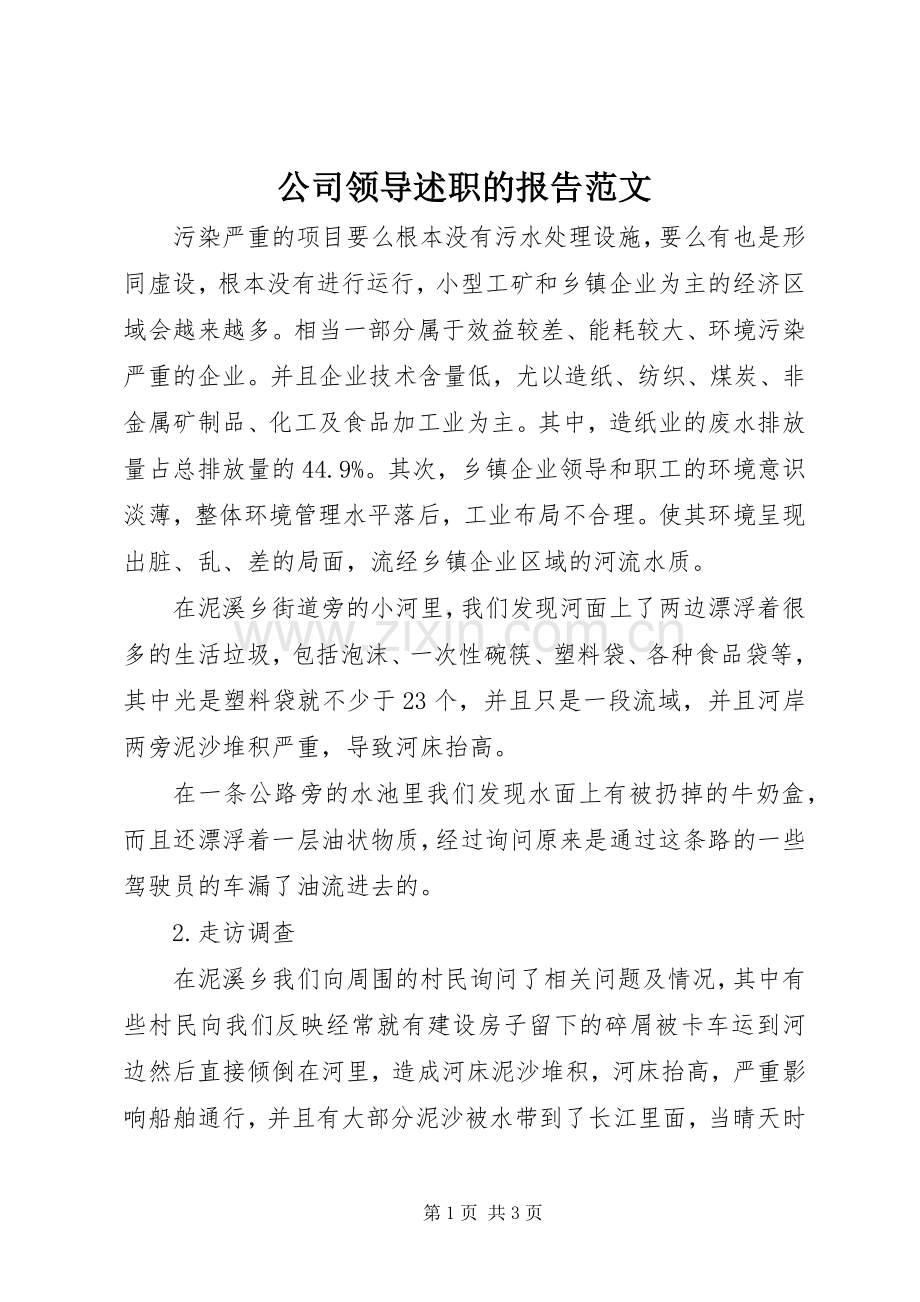 公司领导述职的报告范文.docx_第1页