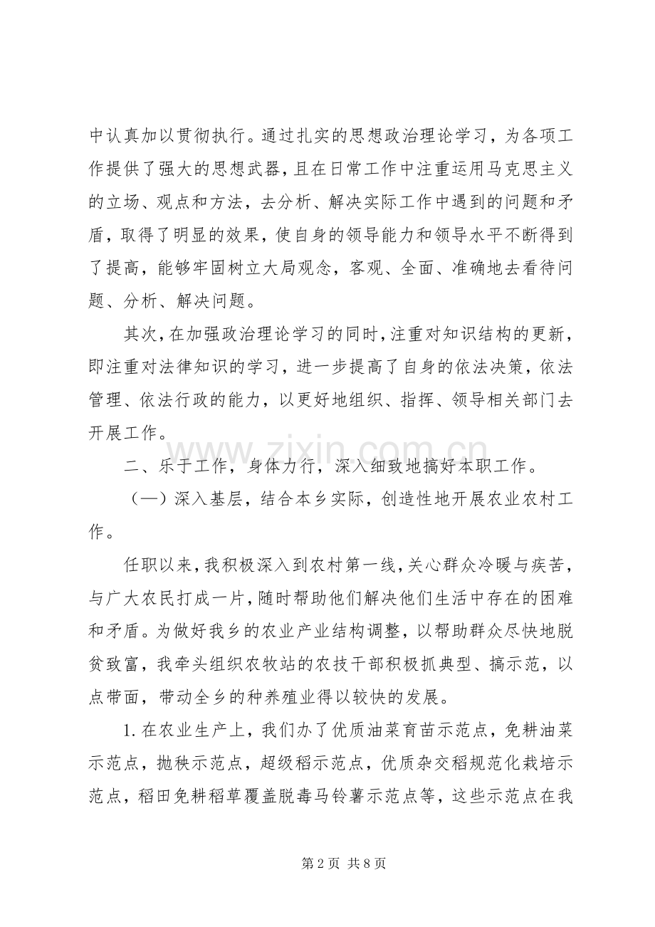 XX年副乡长述职述廉报告范文.docx_第2页