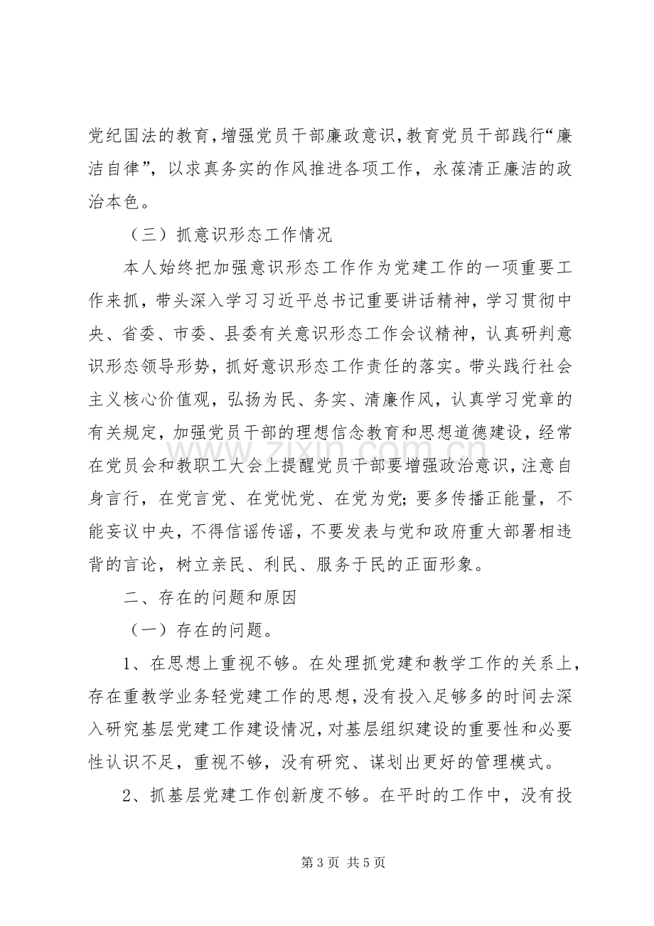 党支部书记201X年履行基层党建、党风廉政建设、意识形态工作述职报告.docx_第3页