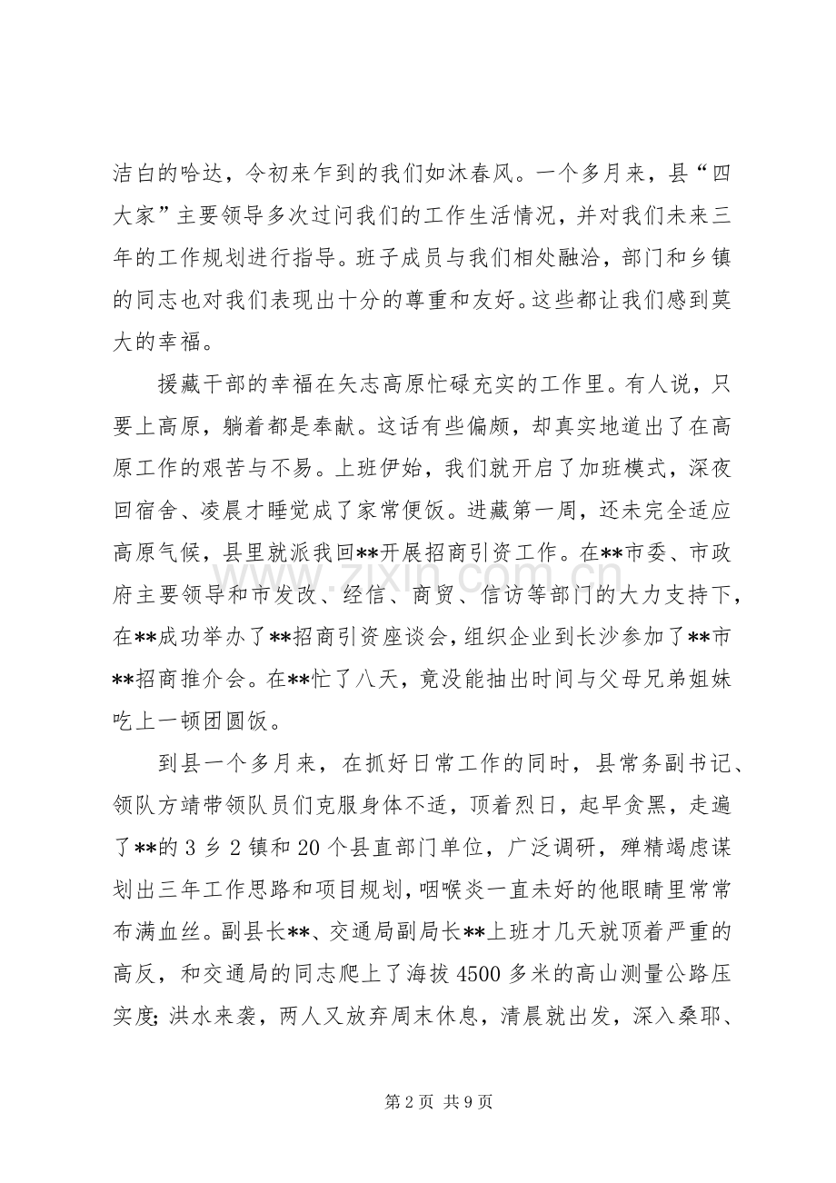 援藏干部工作个人所感三篇.docx_第2页