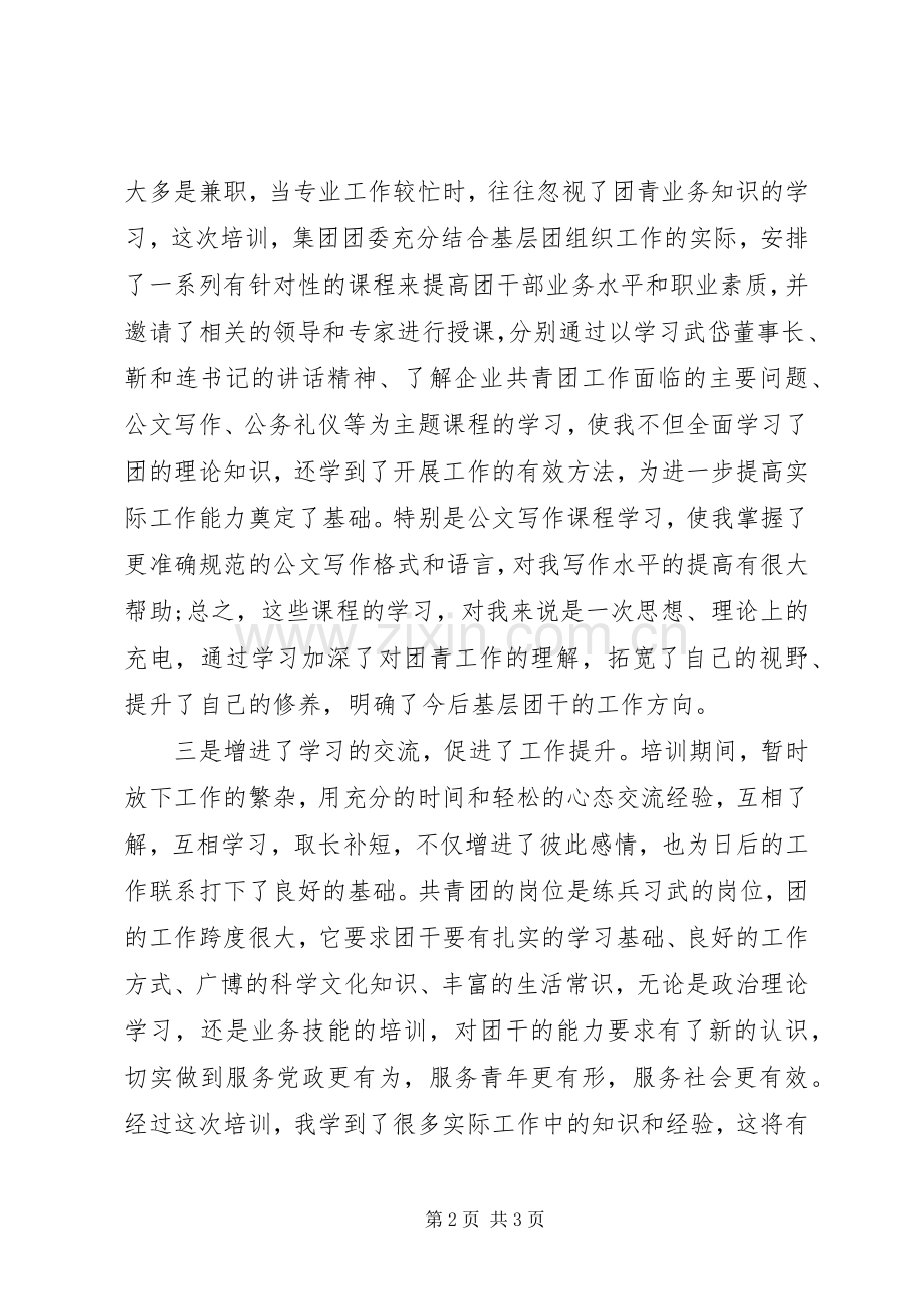 XX年基层团干部培训心得体会范文.docx_第2页