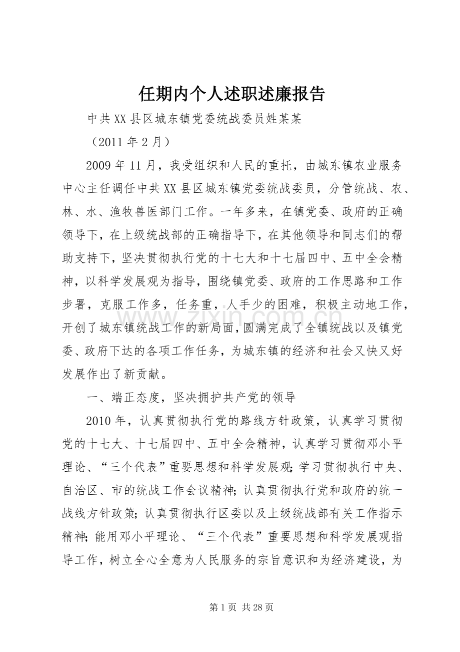 任期内个人述职述廉报告.docx_第1页