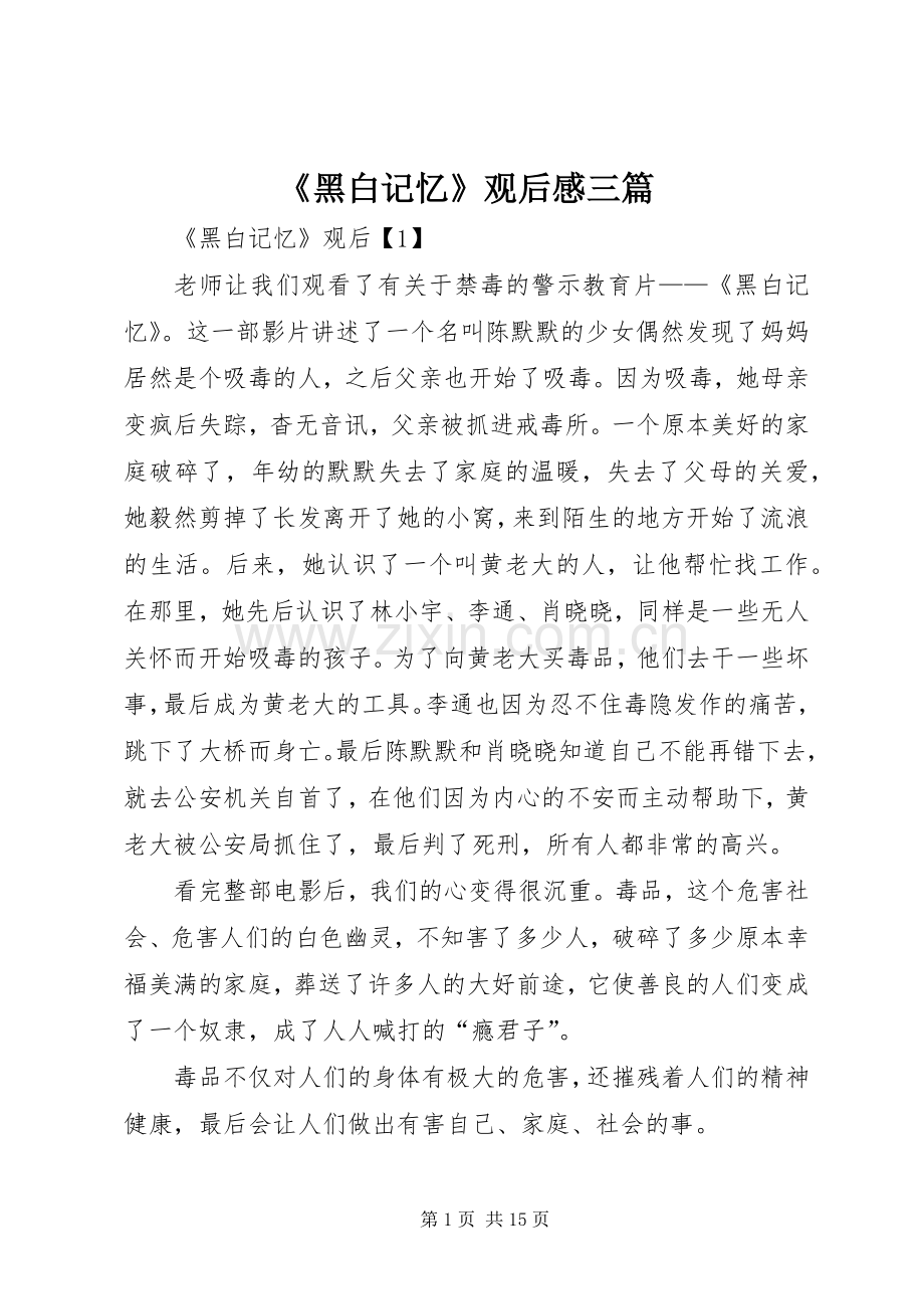 《黑白记忆》观后感三篇.docx_第1页