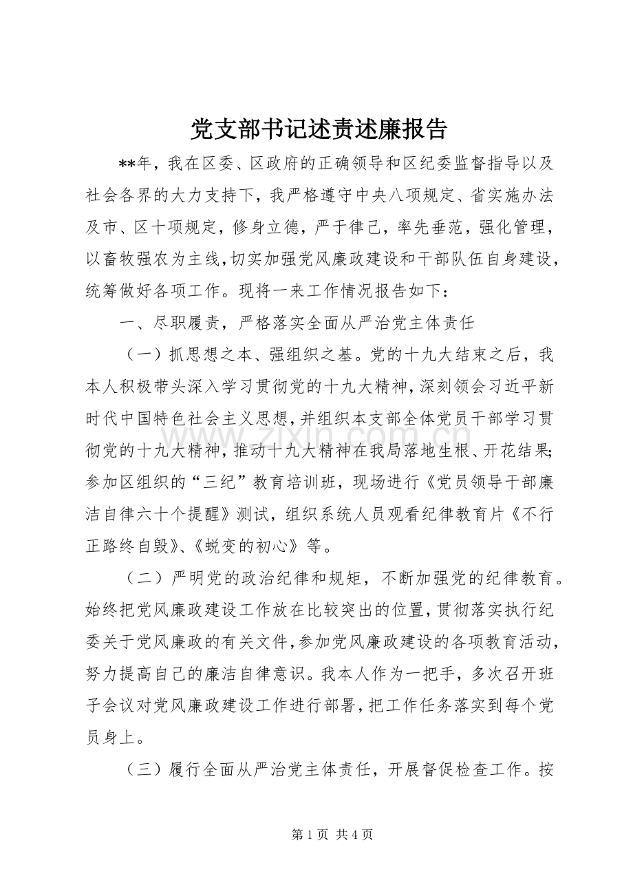 党支部书记述责述廉报告.docx_第1页