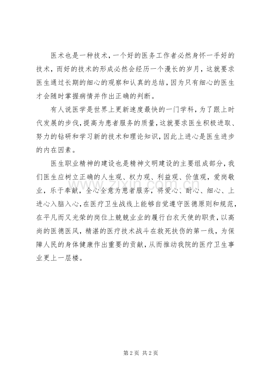 急诊科医师医疗卫生职业精神大讨论心得体会.docx_第2页