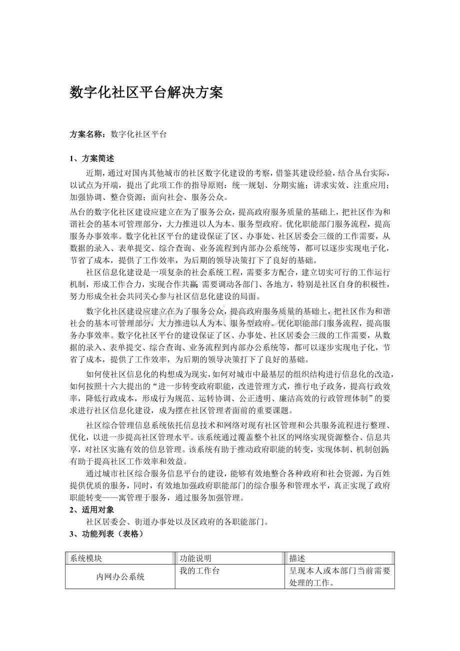 【解决方案】数字化社区平台解决方案.doc_第1页